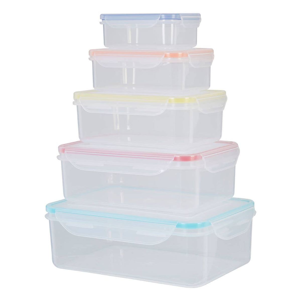 Herrela 5 Piece Rectangular Food Containers with Airtight Lids