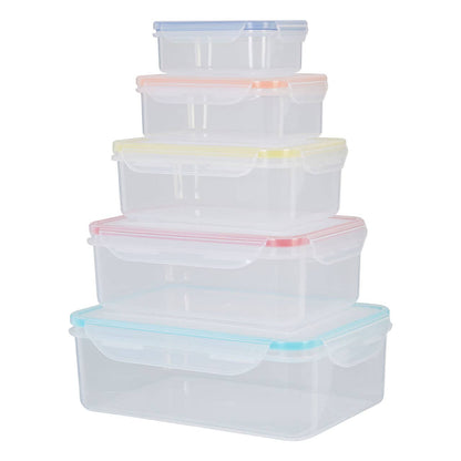 Herrela 5 Piece Rectangular Food Containers with Airtight Lids