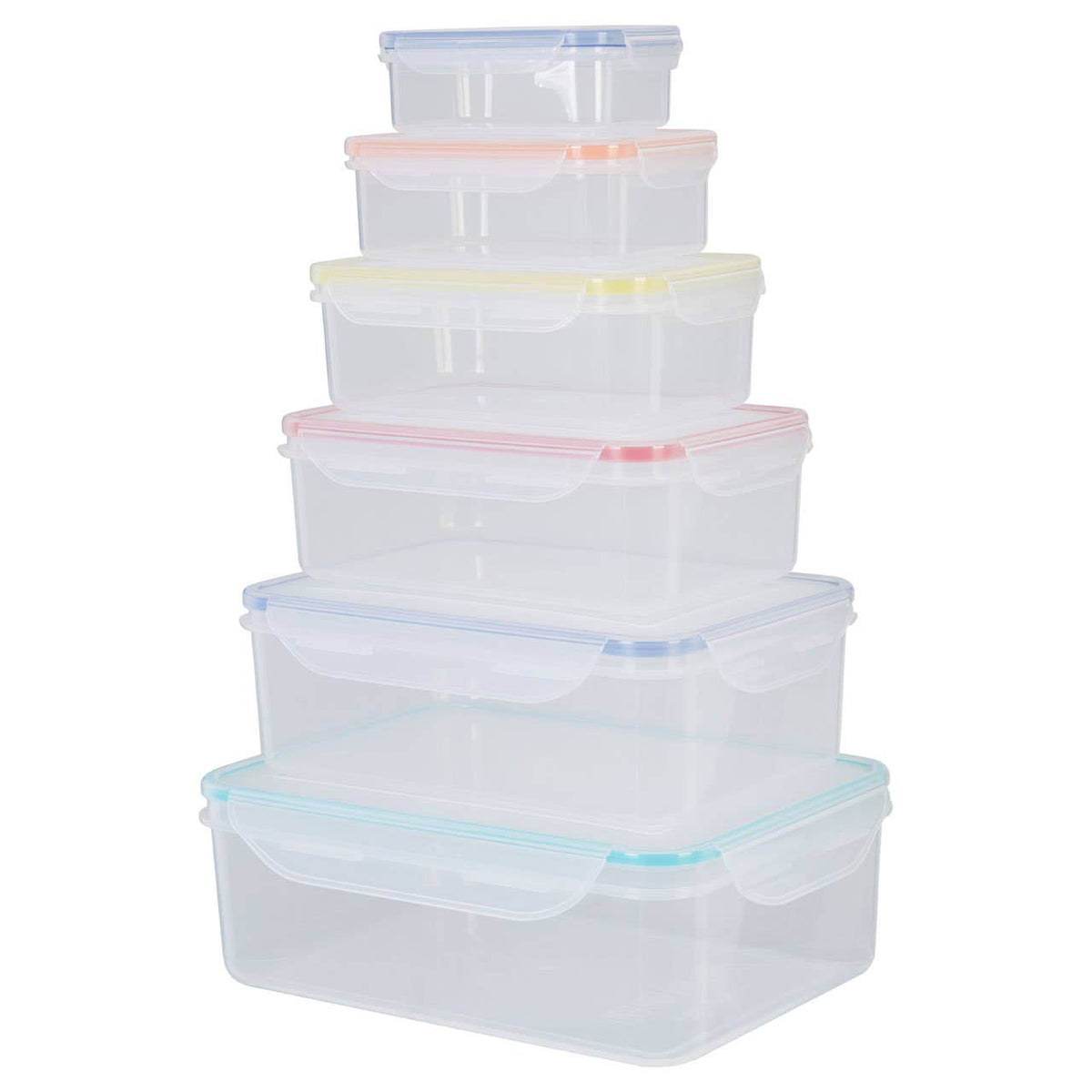 Herrela 6 Piece Rectangular Food Containers with Airtight Lids