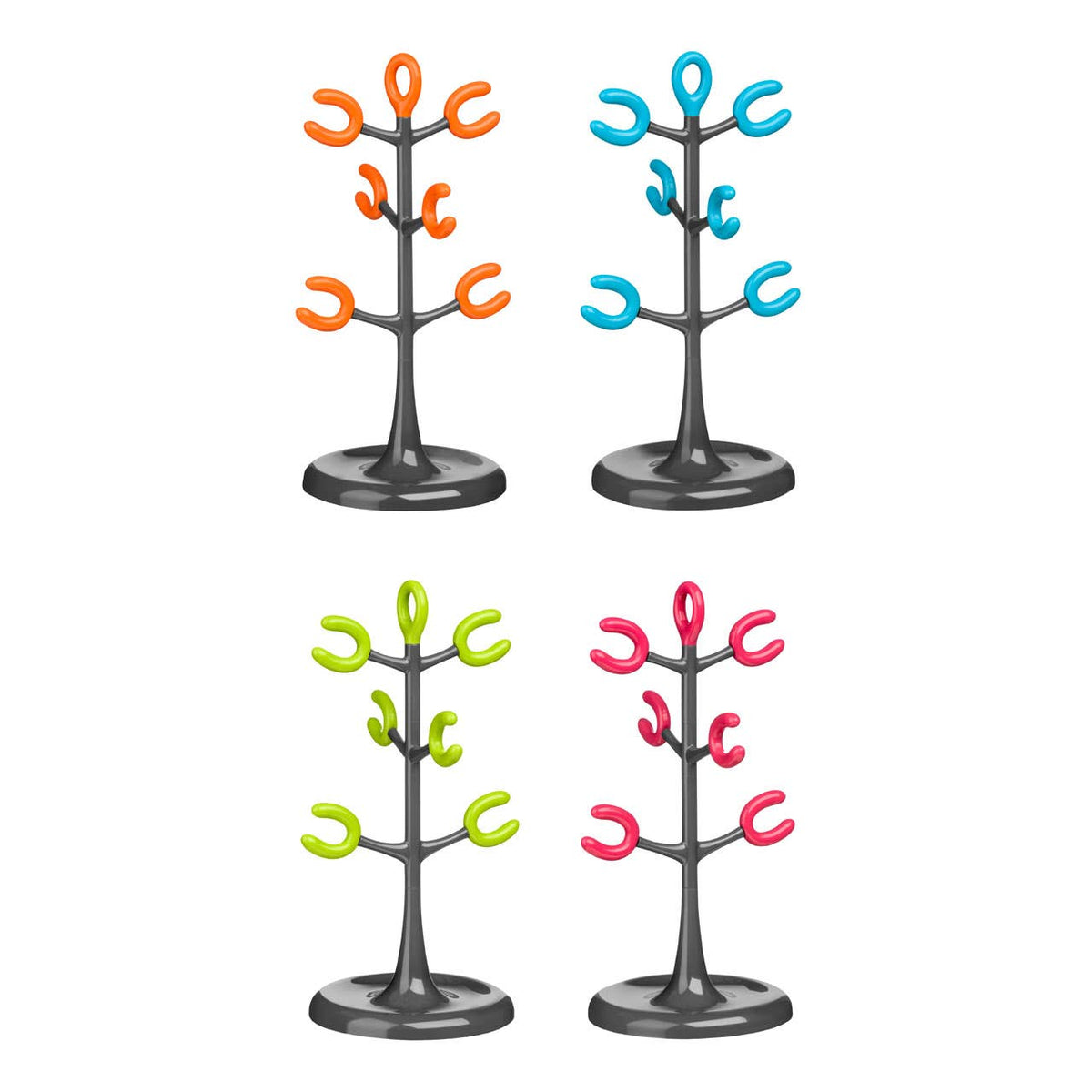 6 Cup Mug Tree - Grey and Hot Pink