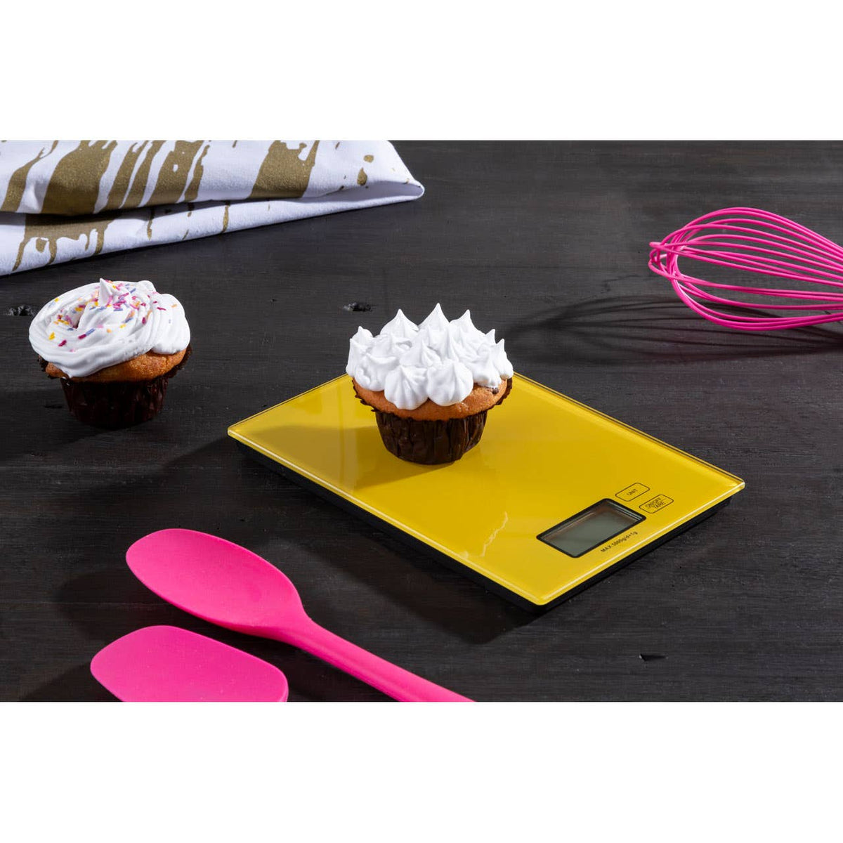 Zing Yellow Glass Rectangular Kitchen Scale