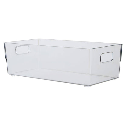 Romm Large Clear Plastic Fridge Bin With Handles