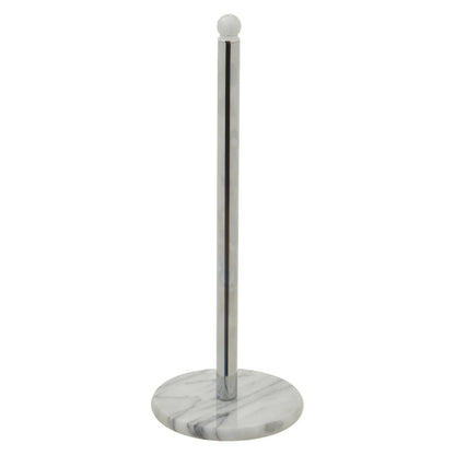 Delphine Chrome Kitchen Roll Holder with Marble Base