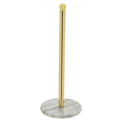 Delphine Gold Kitchen Roll Holder With Marble Base