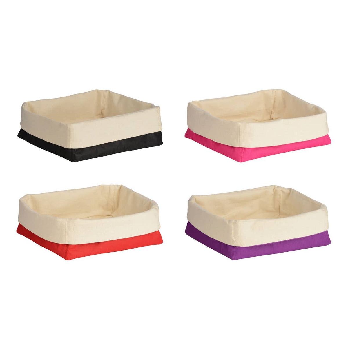 Large Bread Basket - Purple and Cream