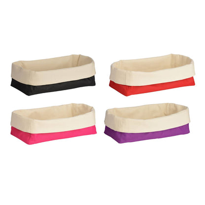 Oval Bread Basket - Hot Pink and Cream