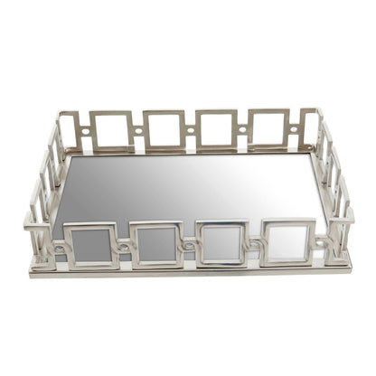 Rhoda Rectangle Nickel Finish Mirror Tray