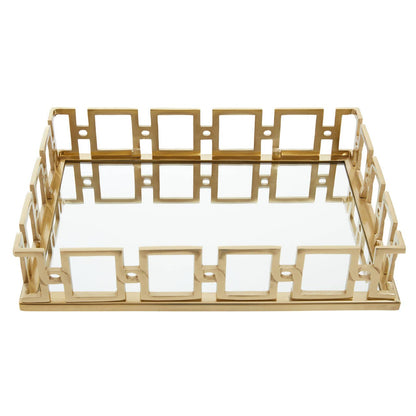 Rhoda Rectangle Gold Mirror Tray