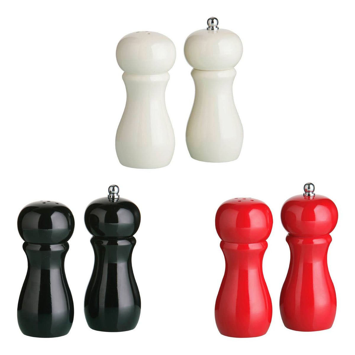 Salta Red Hi Gloss Salt  Shaker and Pepper Mill Set