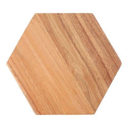 Socorro Acacia Hexagonal White Edge Chopping and Serving Board