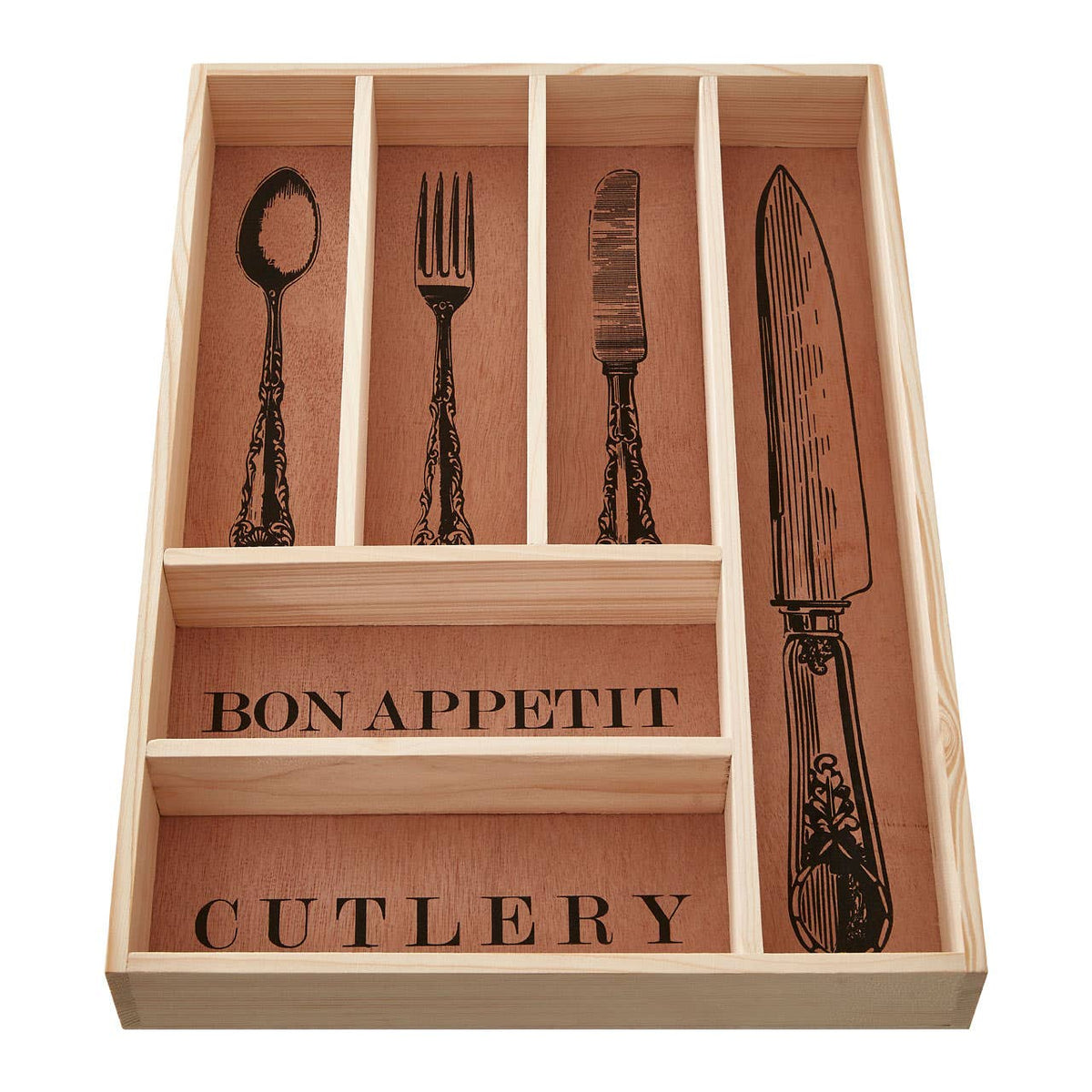 Bessan Wooden Vintage Design Cutlery Tray
