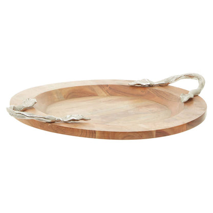 Vine Large Acacaia Wood Round Tray