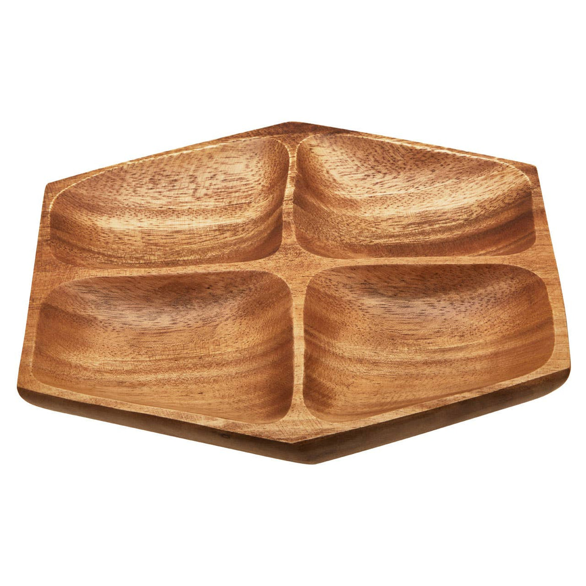 Kora Small Four Section Serving Dish in Acacia Wood
