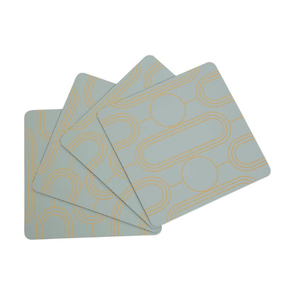 Frosted Deco Set Of 4 Green Coasters