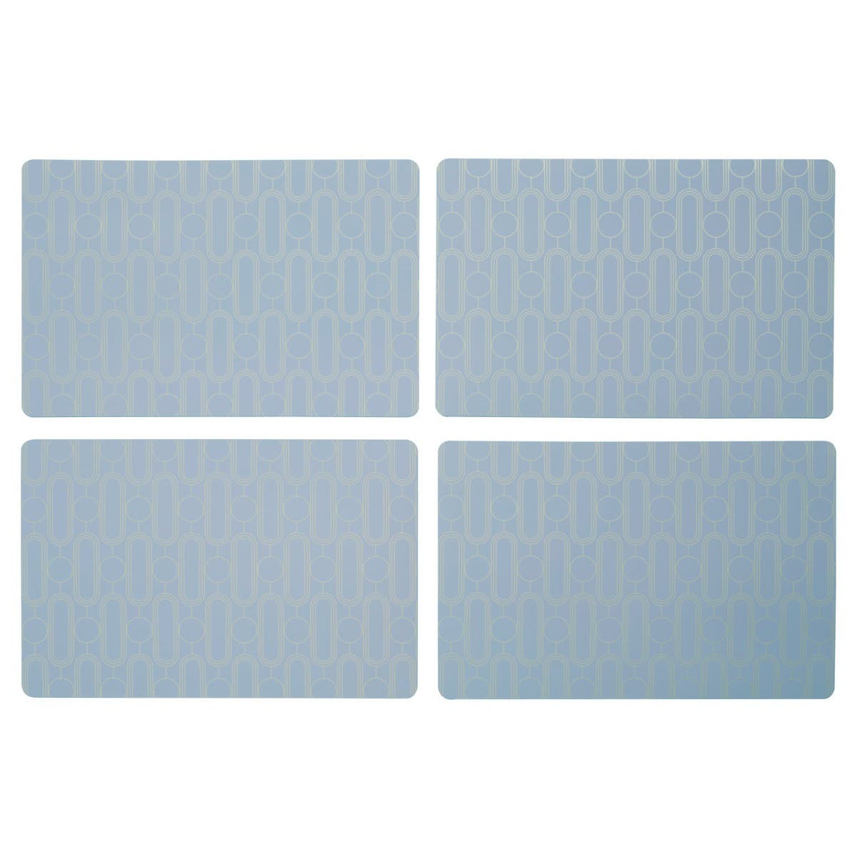 Frosted Deco Set of 4 Blue Placemats