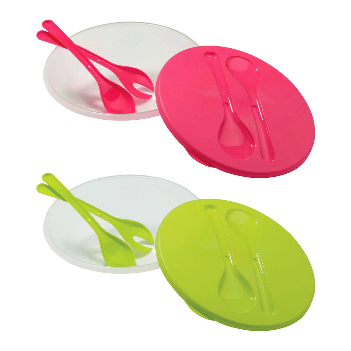 Plastic Container Salad with Pink Lid