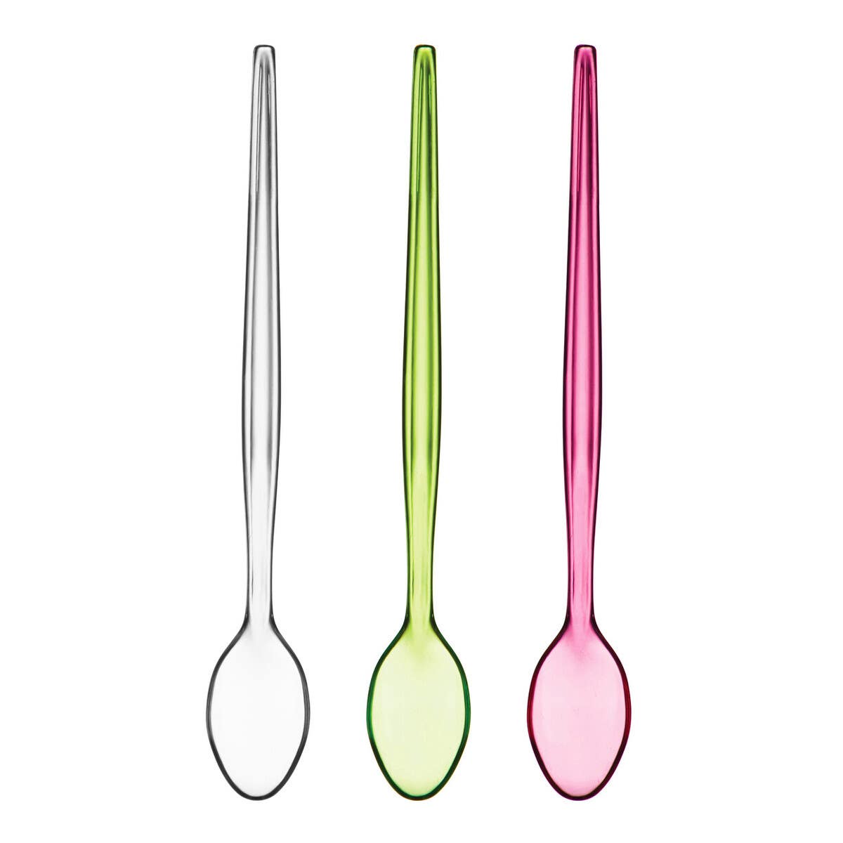 Summer Set Of Six Plastic Sundae Spoons - Clear