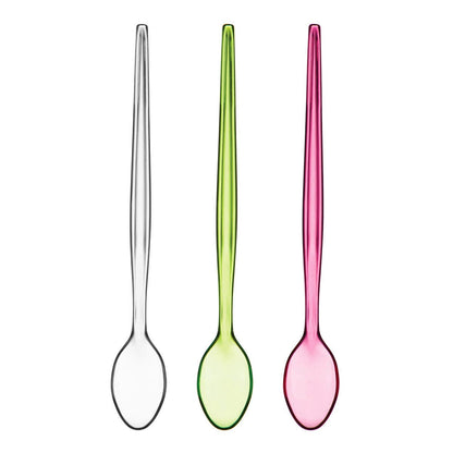 Summer Set Of Six Plastic Sundae Spoons - Clear