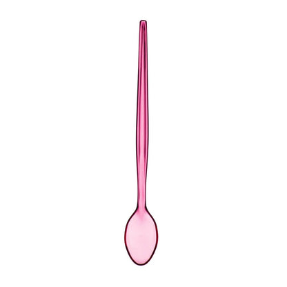 Summer Set Of Six Plastic Sundae Spoons - Pink