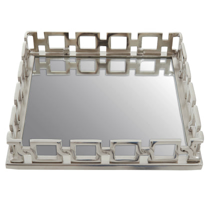 Rhoda Square Nickel Finish Mirror Tray