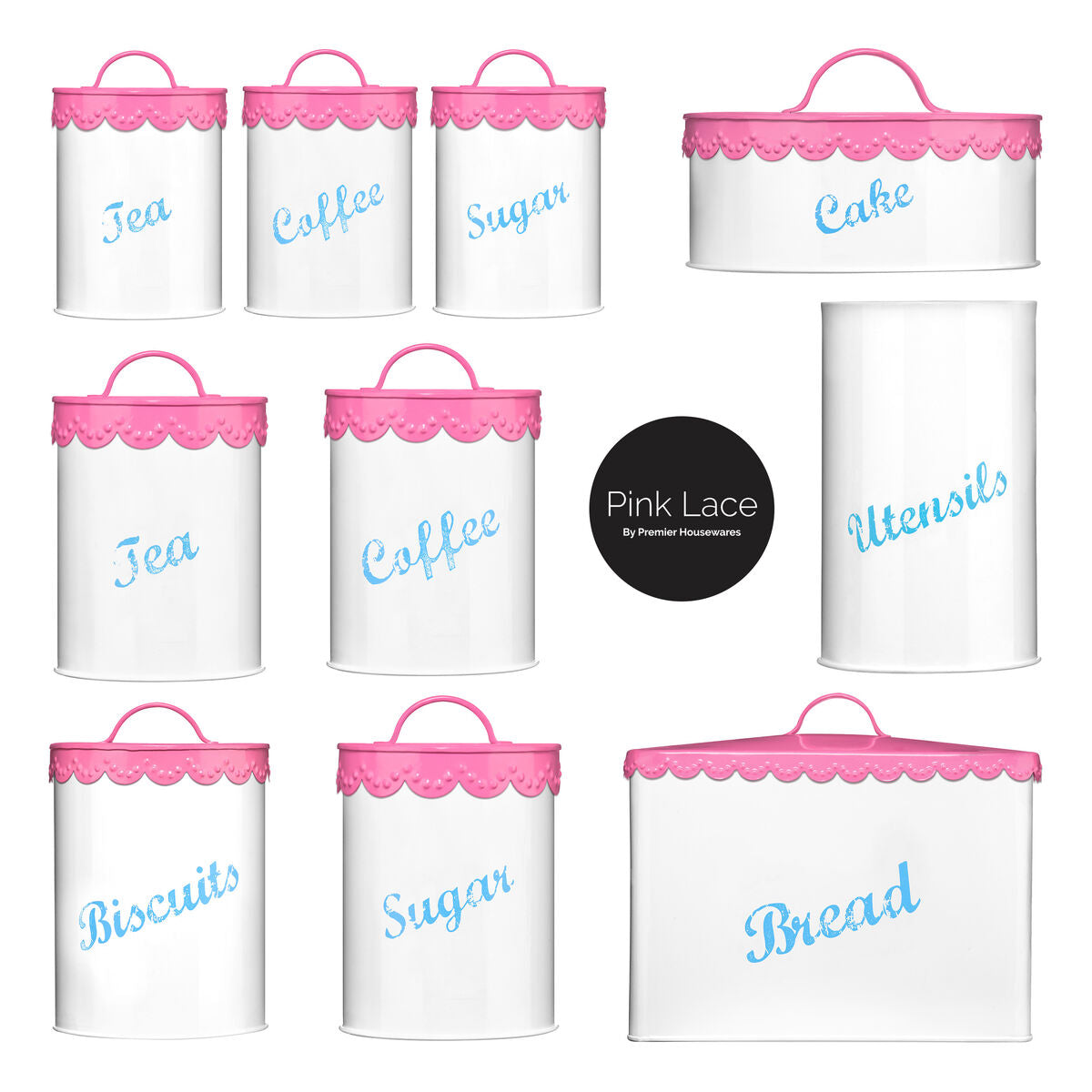 Pink Lace Tea Canister