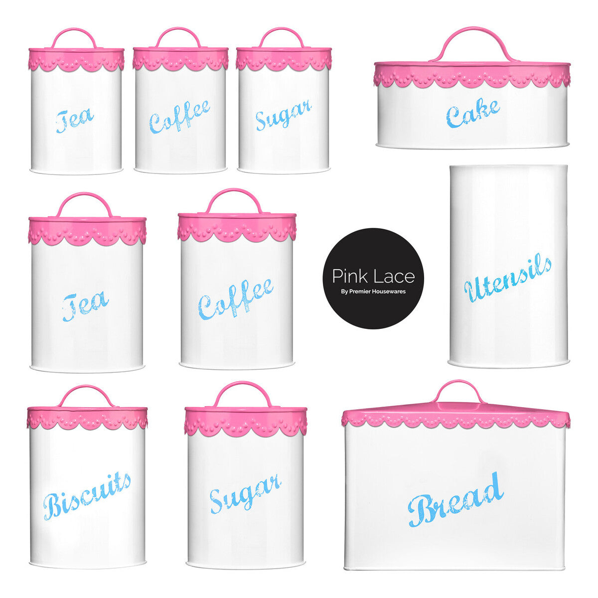 Pink Lace Sugar Canister