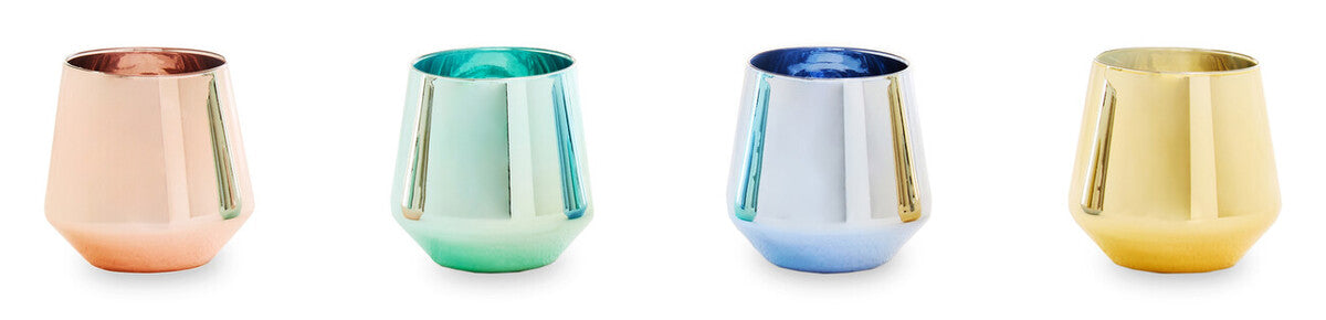 Aurora Set Of Four Glass Tumblers In Assorted Colours