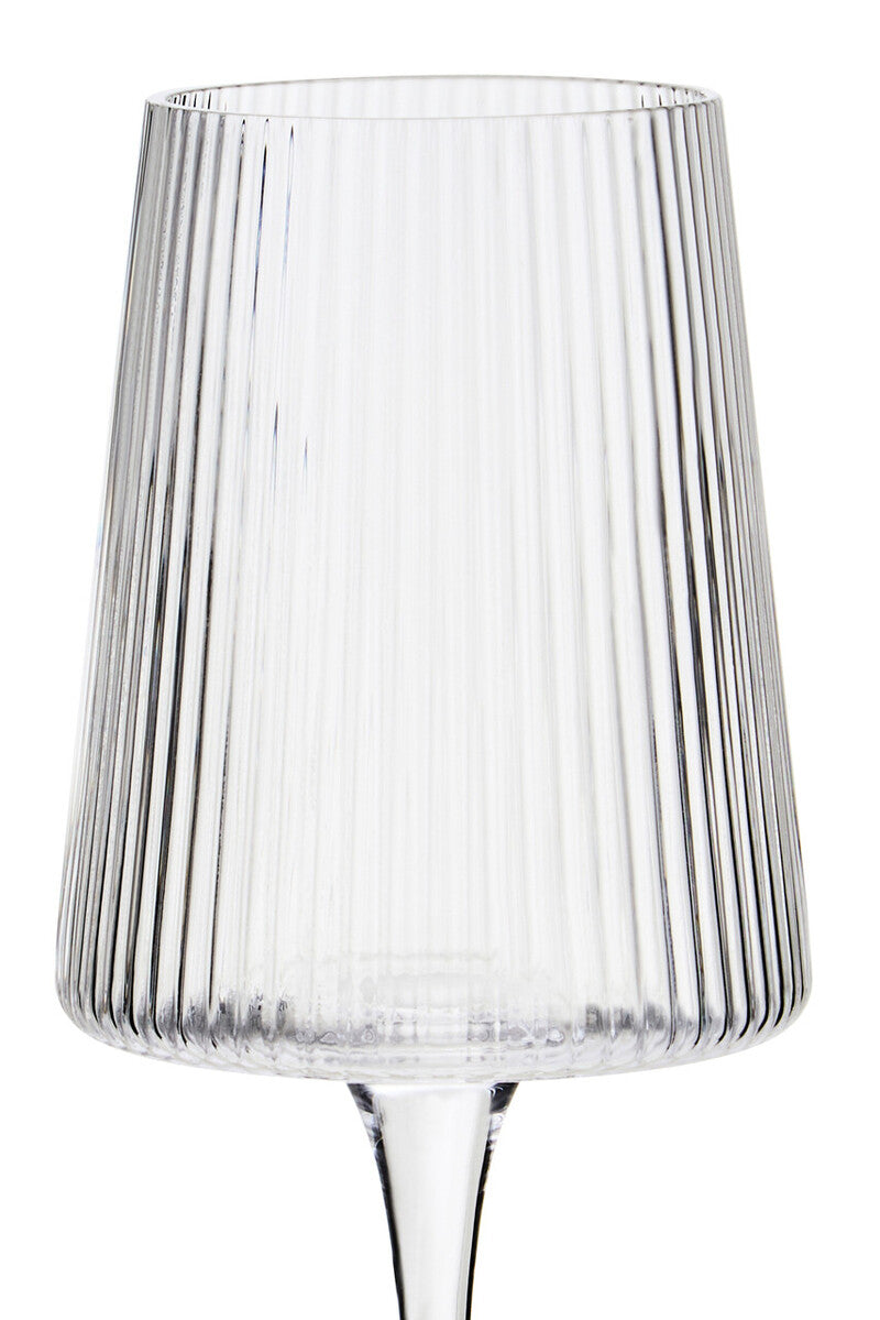 Eldon Set of Four Ribbed Wine Glasses 430ml