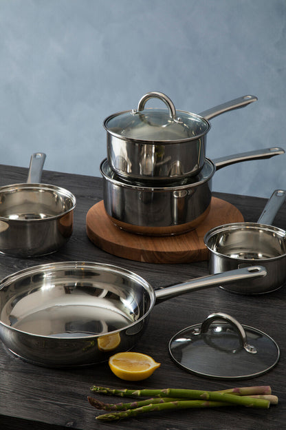 Crosse 5 Piece Stainless Steel Pan Set