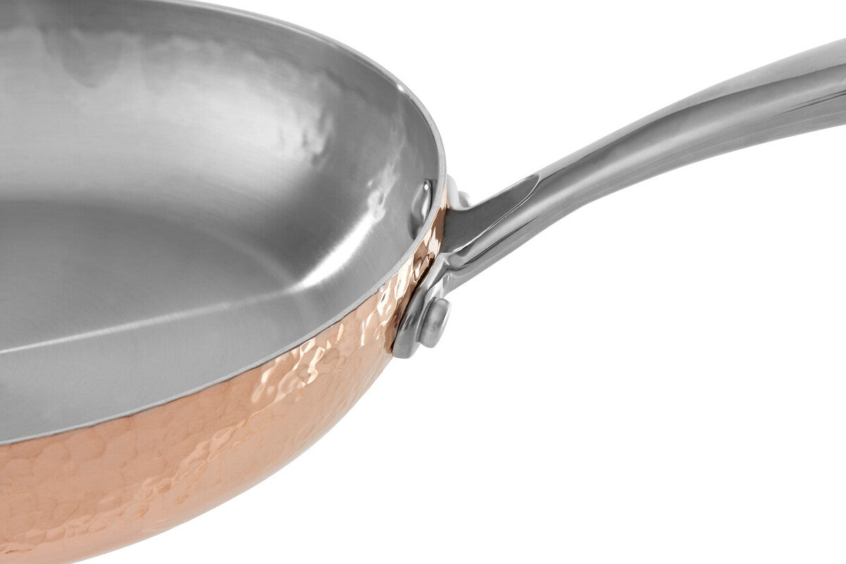 Minerva Copper Finish 24 cm Hammered Frying Pan
