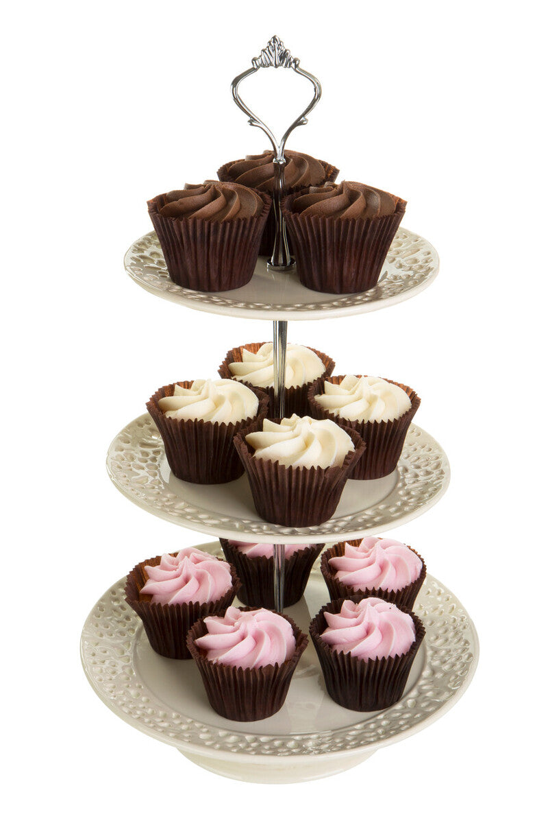 3 Tier Ceramic Lace Cake Plate