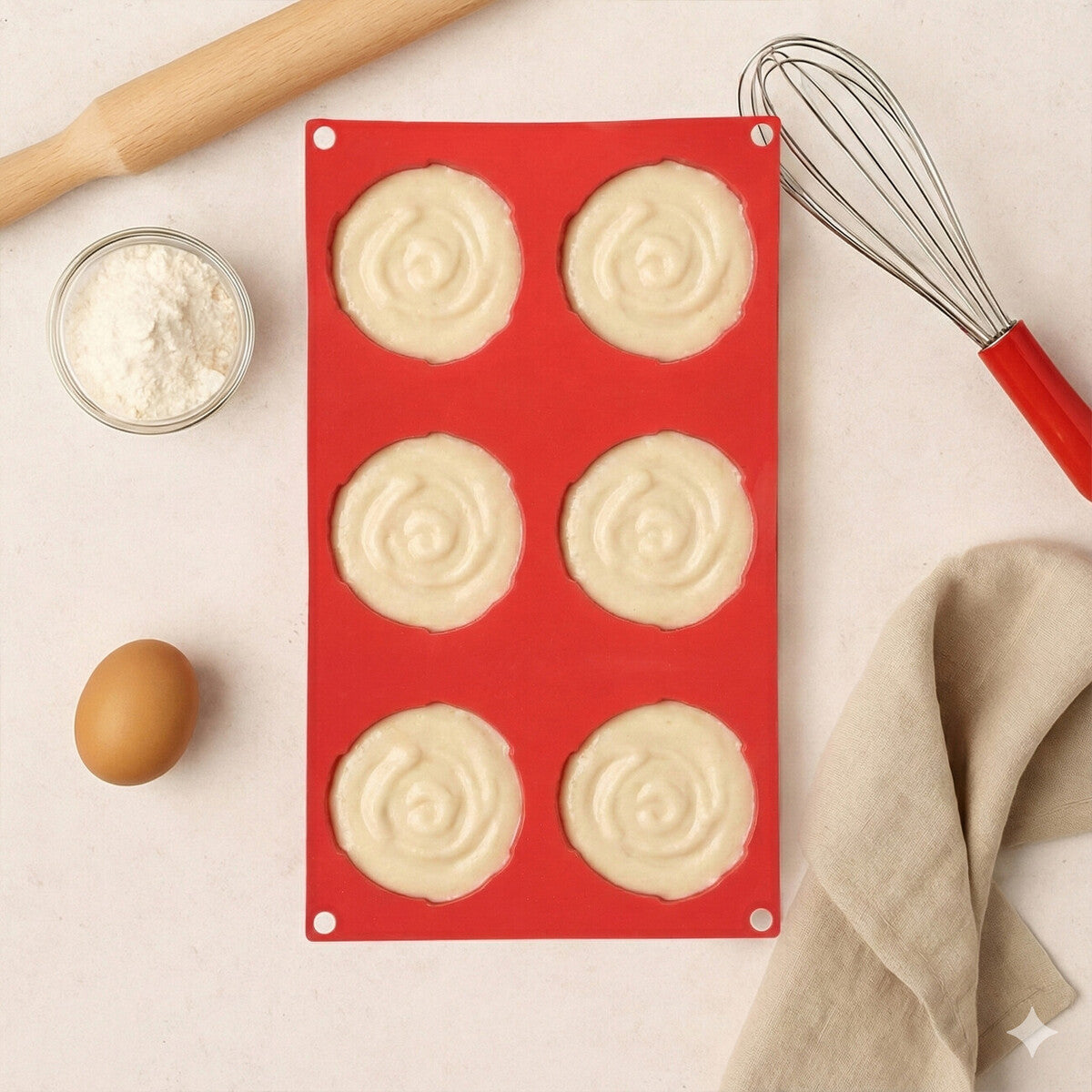 Hallie 6 Rose Red Cake Mould