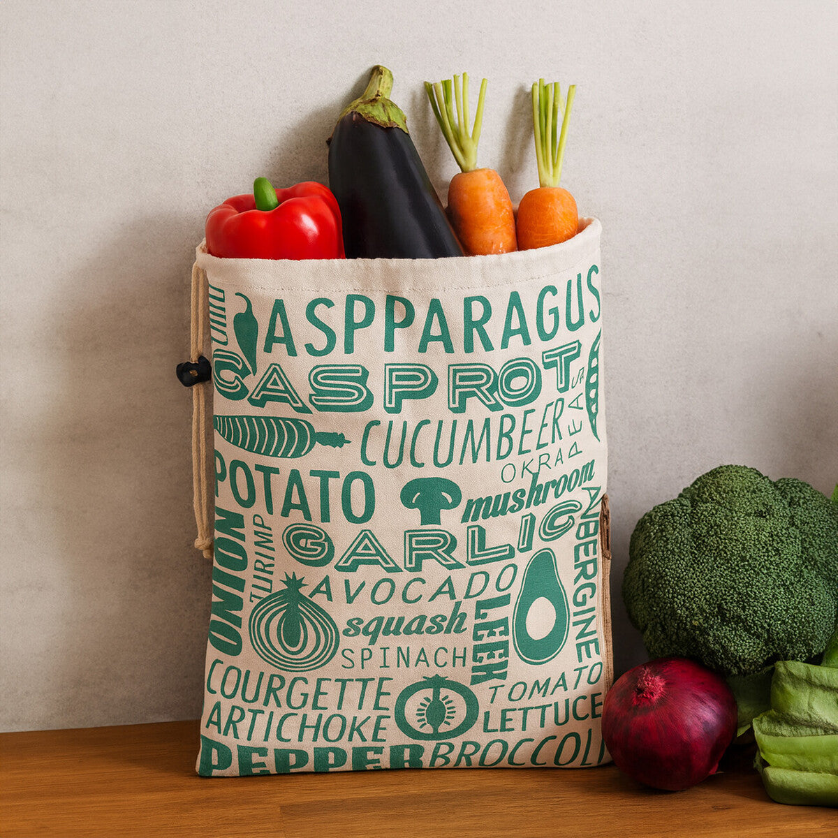 Porter Green and Natural Vegetable Bag