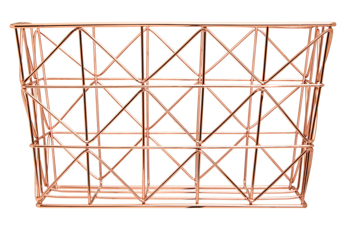 Vertex Copper Finish Zigzag Wire Basket