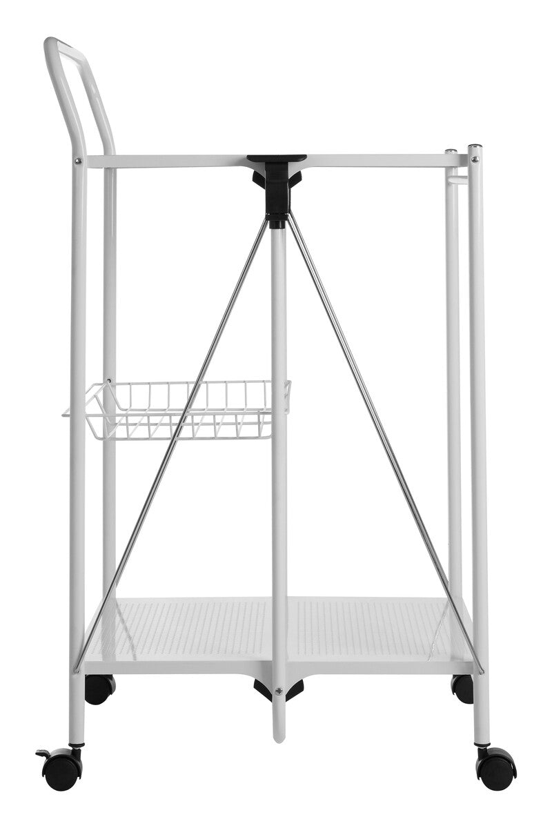 Harlow White Rectangular Folding Kitchen Trolley