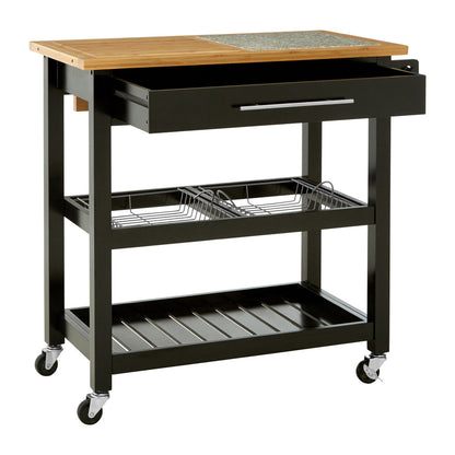 Harlow Glenn Wide Kitchen Trolley with Granite Top