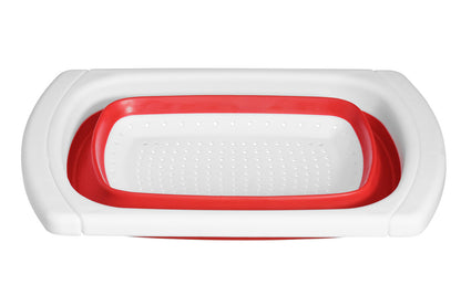 Zing Red Over Sink Collapsible Colander