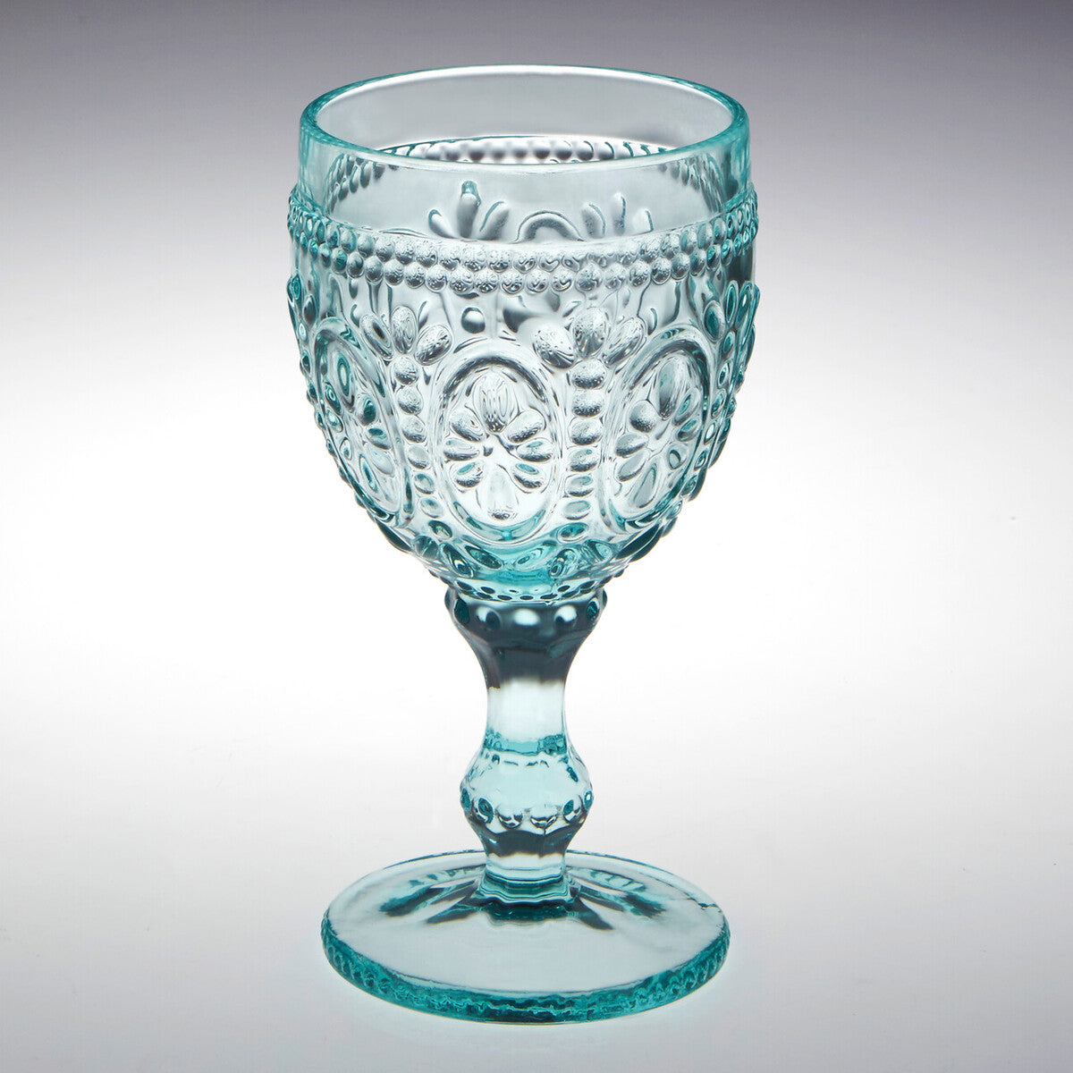 Fleur Set of 4  Pink And Blue Wine Glasses
