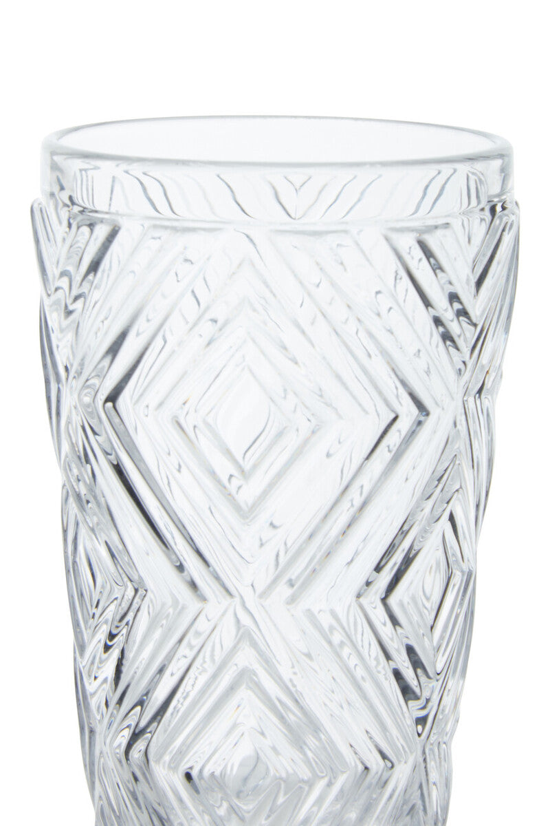Fleur Set Of Four Clear Highball Glasses