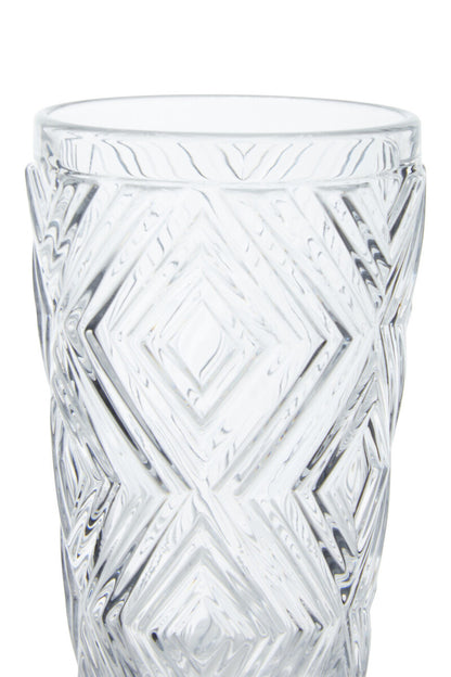 Fleur Set Of Four Clear Highball Glasses