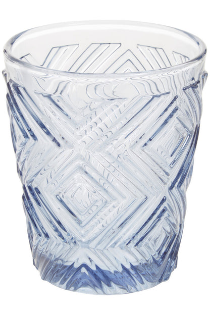 Fleur Set Of Four Embossed Blue Tumblers