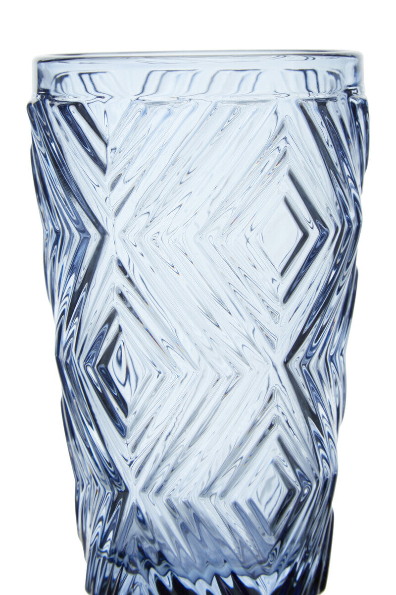 Fleur Set Of Four Blue Highball Glasses