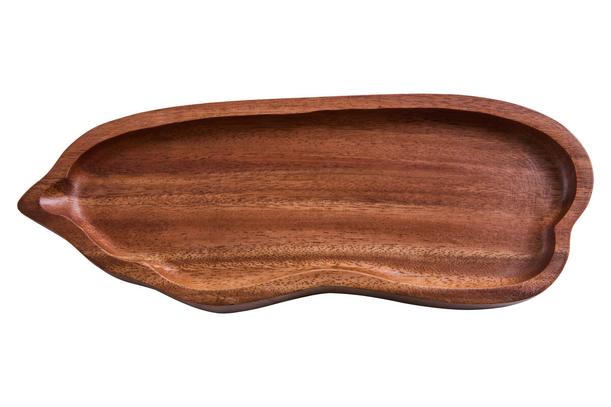 Kora Acacia Wood Medium Organic Shape Serving Plate and Tray