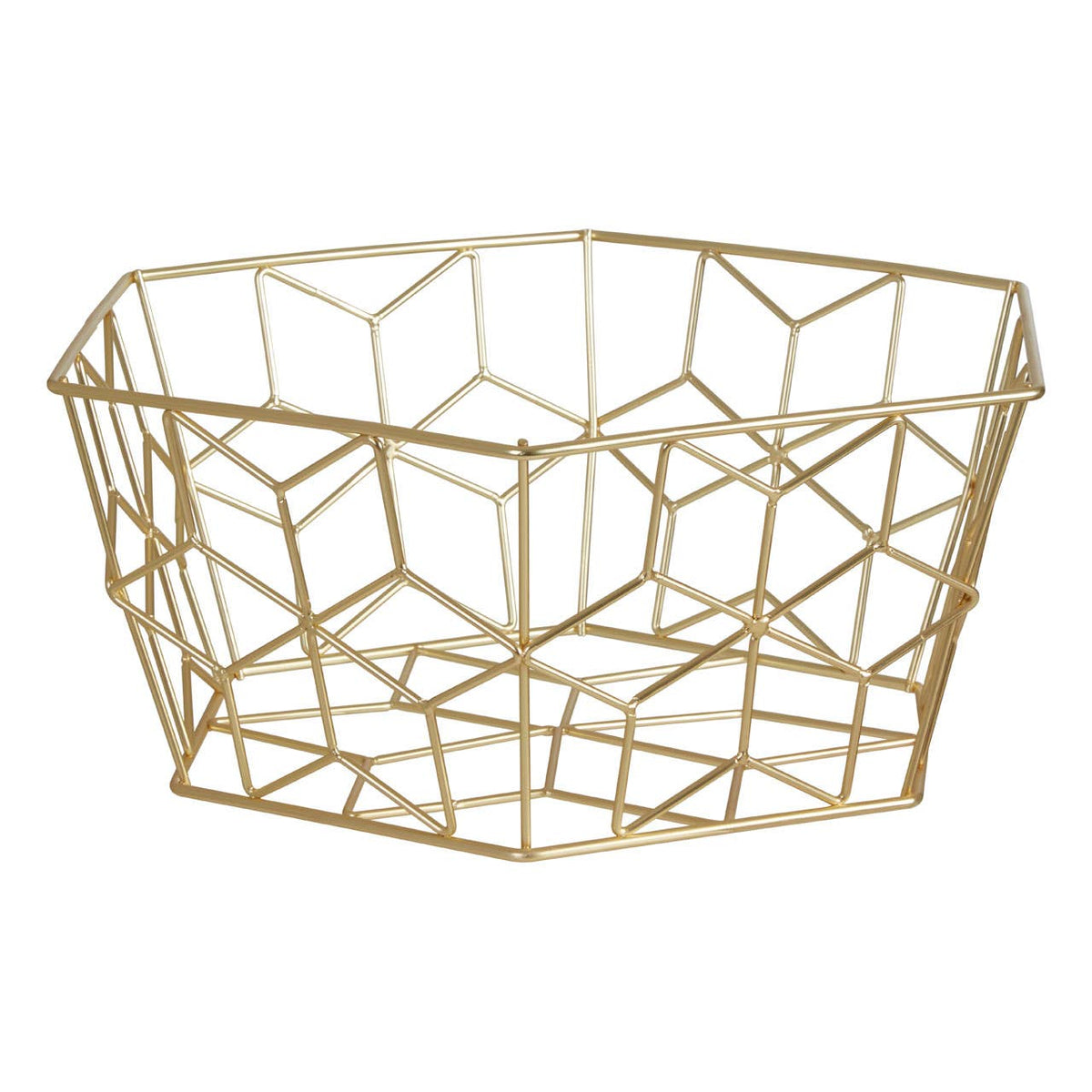 Vertex Contour Matte Gold Fruit Basket