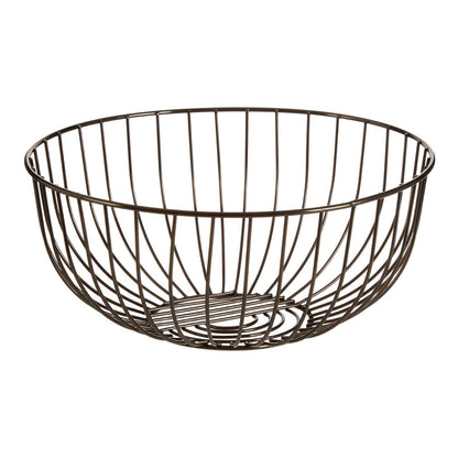 Vertex Round Black Nickel Finish Fruit Basket