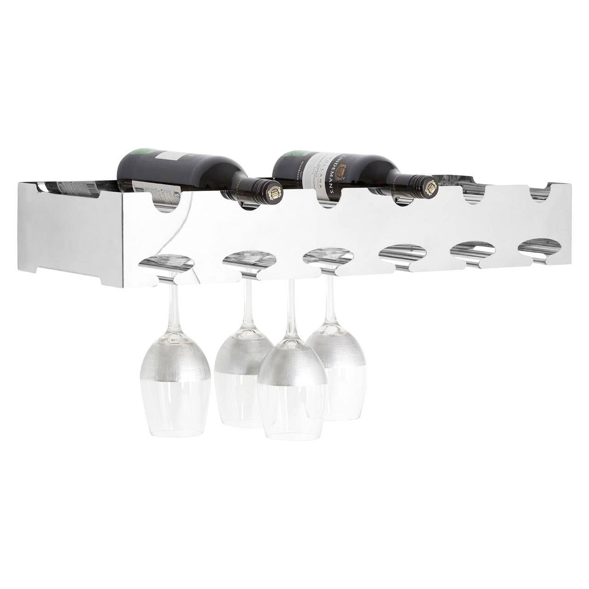 Novo 6 Bottle Silver Wide Wine Rack