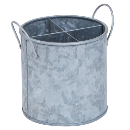 Drummond Four Section Galvanised Steel Cutlery Holder