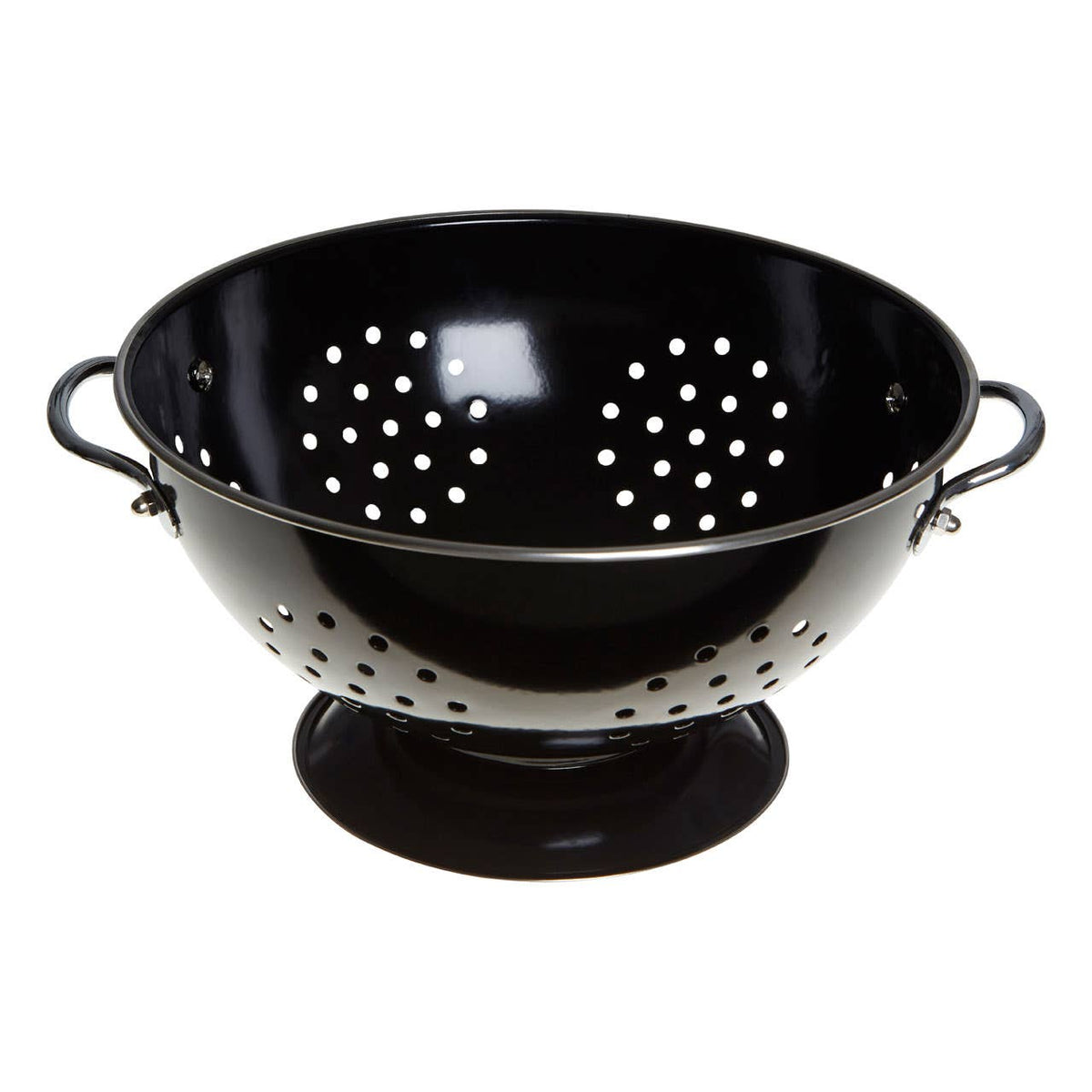 Hollis Retro Black Enamel Colander