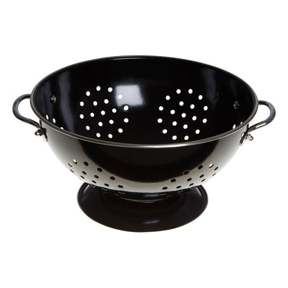 Hollis Retro Black Enamel Colander