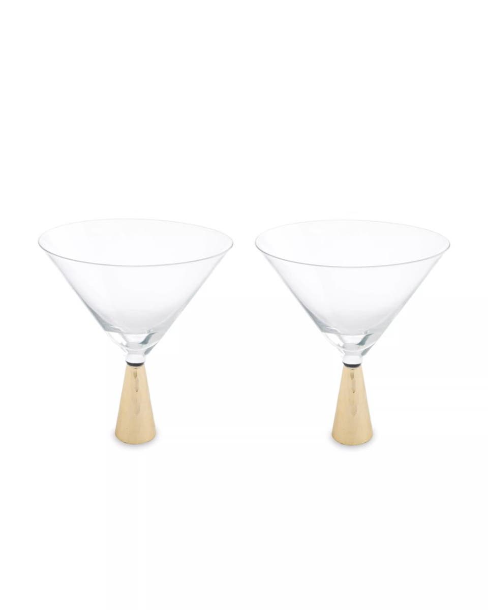 Astrid Set Of Two Cocktail Glasses With Gold Finish Stem